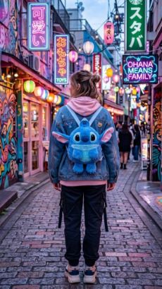 صورة شنطة stich زرقاء